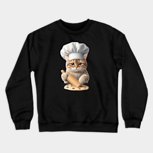 Adorable Cat Baker: Kneading Love into Every Biscuit Crewneck Sweatshirt